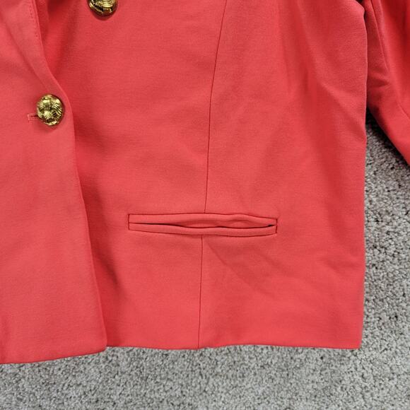 VTG Countess Luann Womens Cropped Blazer 1X Coral Double Breasted Notched Lapel - Picture 10 of 15